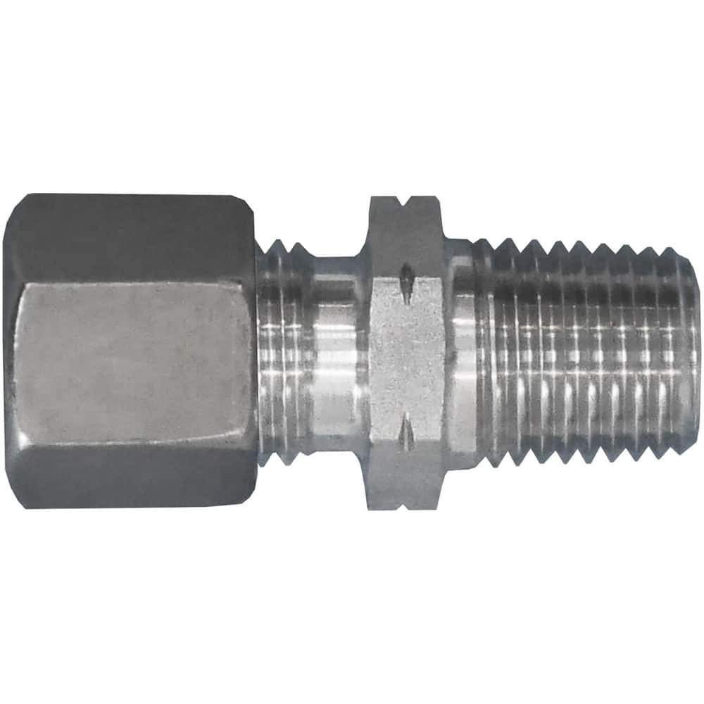 Metal Compression Tube Fittings, Fitting Type: Straight , Material: Steel , Thread Size (mm): M20x1.5 , Thread Size (Inch): 3/8-18 , Thread Standard: NPT  MPN:D2404-S12-06