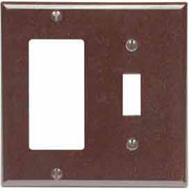 Leviton 80405-E 2-Gang 1-Toggle 1-Decora/GFCI Device Combo Standard Black - Pkg Qty 25 80405-E