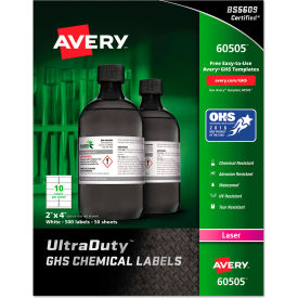 Avery® GHS Chemical Waterproof & UV Resistent Labels Laser 2