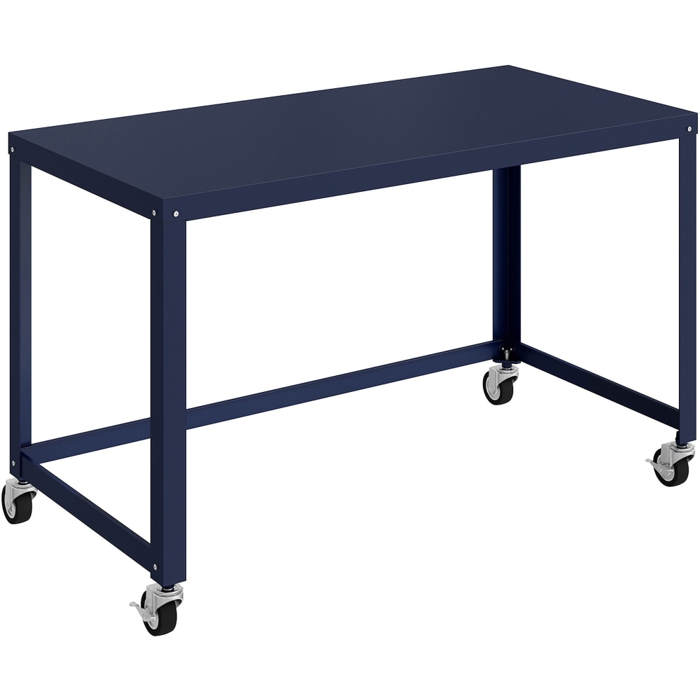 Lorell SOHO Personal Mobile Desk - For - Table TopRectangle Top - 200 lb Capacity - 48in Table Top Length x 24in Table Top Width - 30in Height - Assembly Required - Navy - Steel - 1 Each MPN:18335