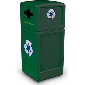 PolyTec™ Recycling Can w/Dome Lid 42 Gallon Forest Green 747353