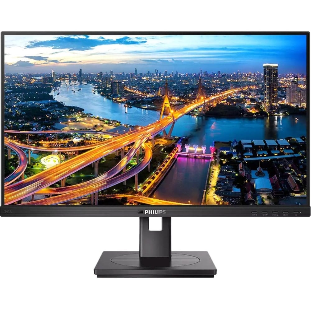 Philips 243B1 24in Class Full HD LCD Monitor - 16:9 - Textured Black - 23.8in Viewable - In-plane Switching (IPS) Technology - WLED Backlight - 1920 x 1080 - 16.7 Million Colors - Adaptive Sync - 250 Nit - 4 ms - 60 Hz Refresh Rate - HDMI MPN:243B1