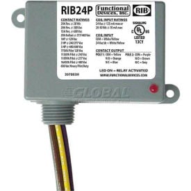 RIB® Enclosed Power Relay RIB24P 20A DPDT 24VAC/DC RIB24P