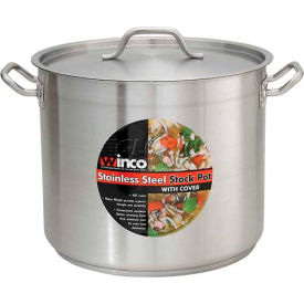 Winco SST-40 Stock Pot W/ Cover 40 Qt. SST-40