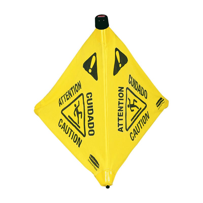 Rubbermaid 3-Sided Wet Floor Safety Cone, 30in x 21in x 21in, Yellow MPN:9S0100YL