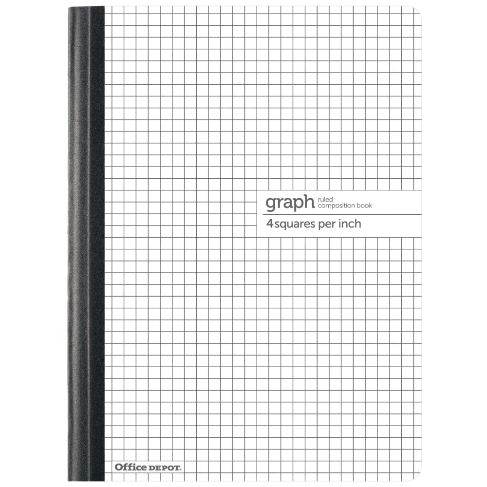 Office Depot Brand Composition Book, 8-1/2in x 11in, Quadrille Ruled, 80 Sheets, White (Min Order Qty 47) MPN:CJV202240