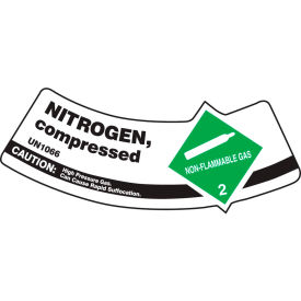 Accuform MCSLNIGVSP Gas Cylinder Shoulder Label Nitrogen Compressed Vinyl Adhesive 5/Pack MCSLNIGVSP