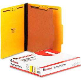 Universal® Pressboard Classification Folders Letter Four-Section Yellow 10/Box 10204