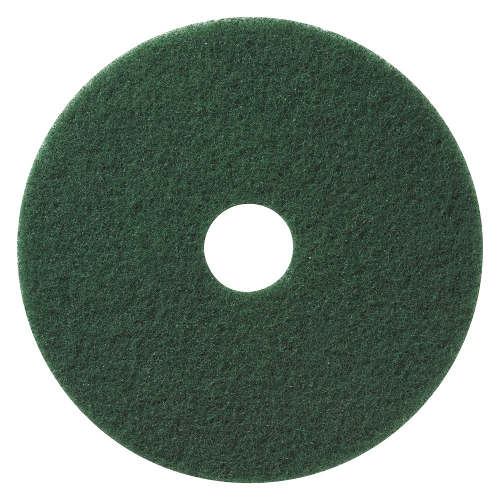 Americo Pads For Scrubbing Floors, Compatible With Standard Electric/Automatic Scrubber Machines, 13in, Green, Case Of 5 Pads (Min Order Qty 5) MPN:400313