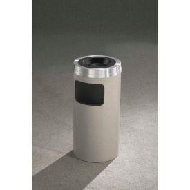 Glaro 10 Gallon Ash/Trash Receptacle w/Sand Cover Satin Black/Satin Aluminum Lid - C1531-BK-SA C1531-BK-SA