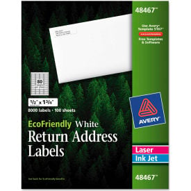 Avery® EcoFriendly Labels 1/2 x 1-3/4 White 8000/Pack 48467