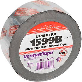 3M™ VentureTape UL181B-FX FlexDuct Tape 2 IN x 120 Yards Sliver 1599B-G669 7100043760