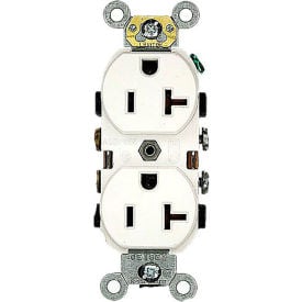 Leviton 5342-W 20a 125v Duplex Receptacle White - Pkg Qty 10 5342-W