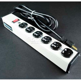 Wiremold Power Strip W/Lighted Switch 6 Outlets 20A 6' Cord ULB620-6