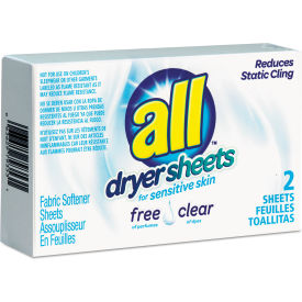 Free Clear Vend Pack Dryer Sheets Fragrance Free 2 Sheets/Box 100 Box/Case R1-2979353