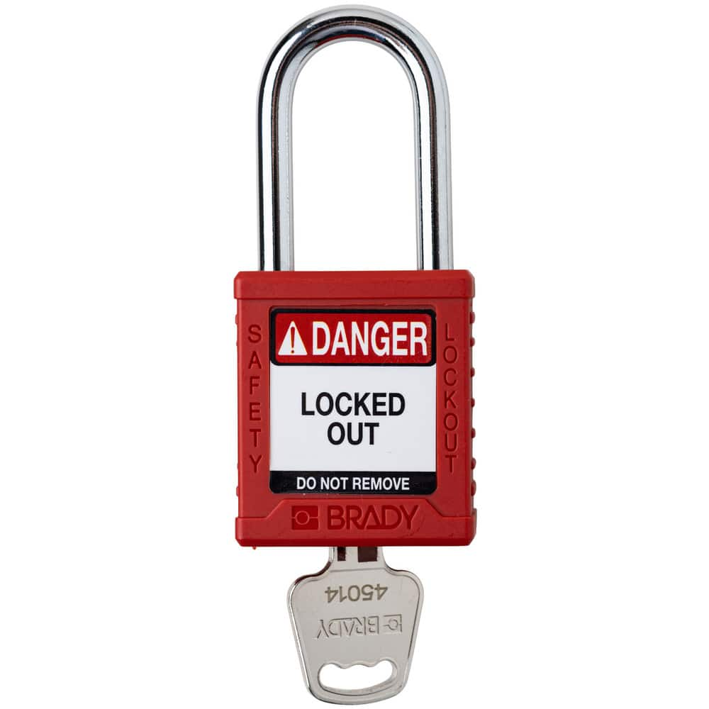 Lockout Padlocks, Legend: DANGER LOCKED OUT DO NOT REMOVE , Key Type: Keyed Different , Key Retaining: Retaining Key , Body Material: Nylon  MPN:153452