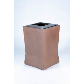 Commercial Zone® ModTec™ Trash Container w/ Open Top Lid 20 Gal Cap. Old Bronze 724565