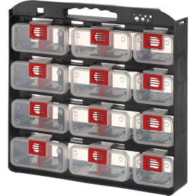 ShopSol 1010499 Bin Compartment Case - 1 Sided 12 Locking Bins 15-1/2