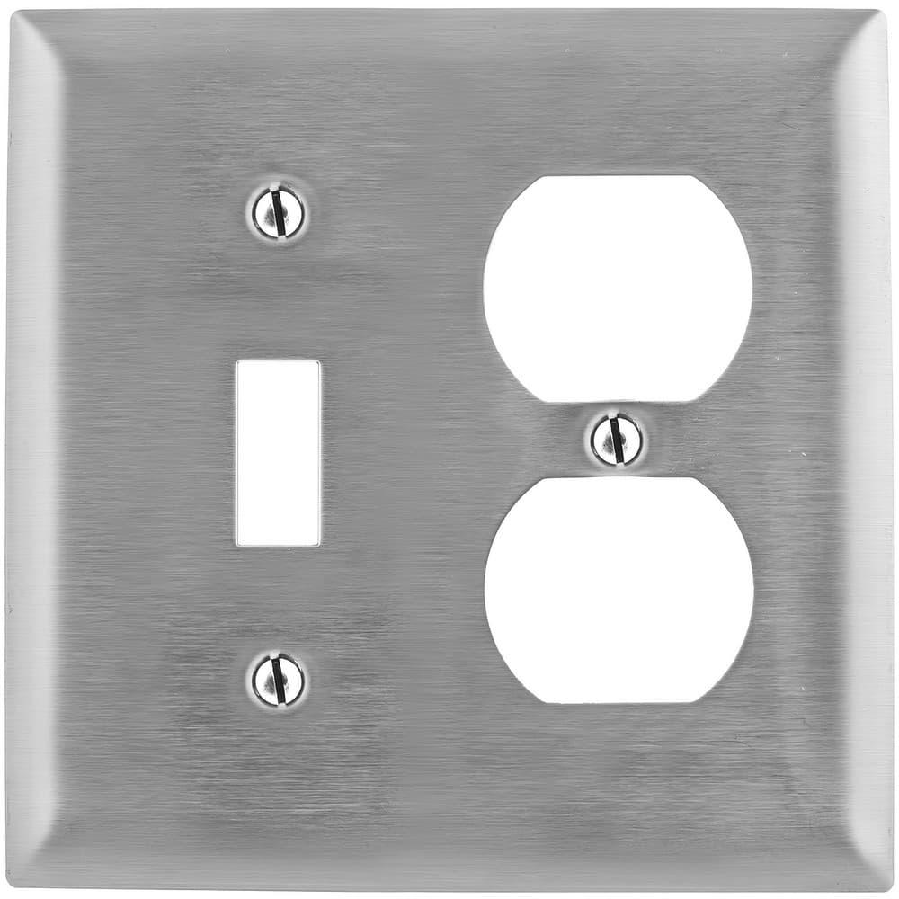 Wall Plates, Wall Plate Type: Sectional Wall Plates , Color: Metallic , Wall Plate Configuration: Outlet, Switch , Finish: Brushed , Material: Stainless Steel  MPN:SS18