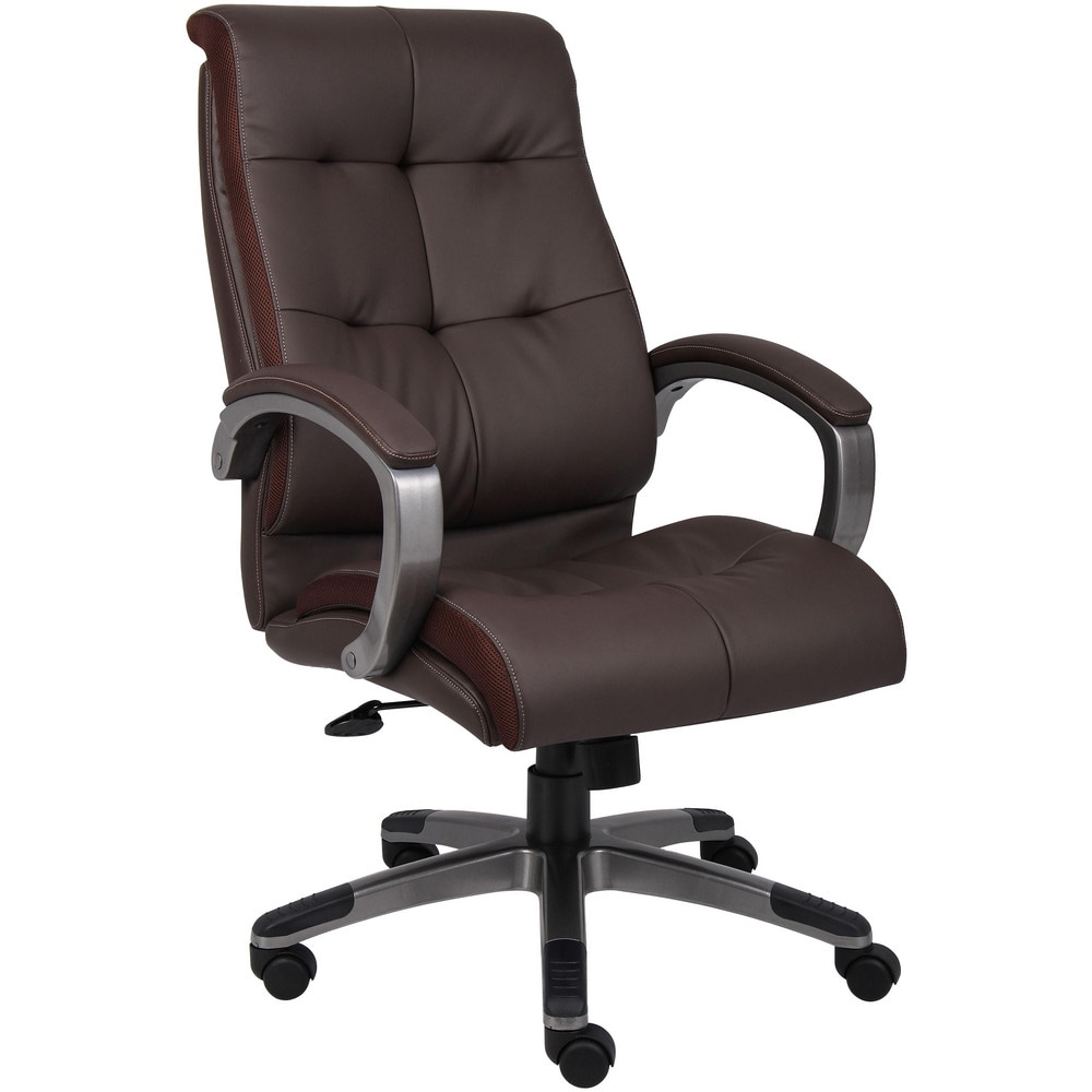 Task Chair:  PU Leather,  Adjustable Height,  Brown MPN:B8771P-BN