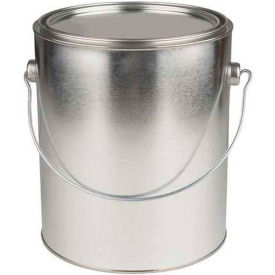 Qorpak MET-03099 1 Gallon Unlined Round Paint Can with Triple Tite Lid Ears & Bail Case of 6 MET-03099