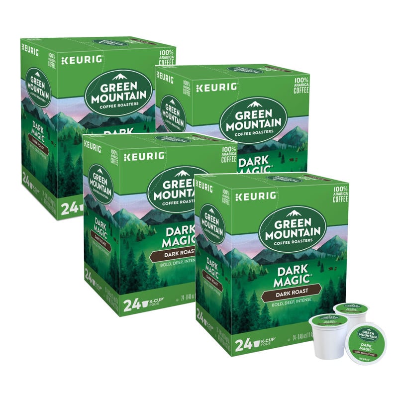 Green Mountain Coffee Single-Serve Coffee K-Cup, Dark Magic Extra-Bold, 24 Per Box, Carton Of 4 Boxes MPN:DCMP-11