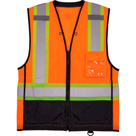 Ergodyne® GloWear® 8251HDZ-BK Two Tone Hi-Vis Safety Vest ANSI Class 2 L/XL Orange 23045