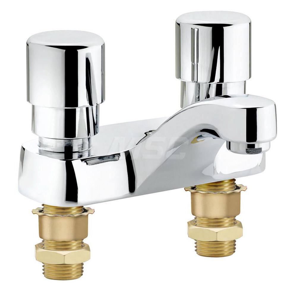 Lavatory Faucets, Spout Type: Straight , Handle Type: Push Button , Mounting Centers: 4 (Inch) MPN:16-480L