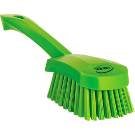 Vikan 419277 Short Handle Scrubbing Brush- Stiff Lime 419277