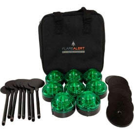 FlareAlert Pro Battery Powered LED Emergency 8 Beacon Kit Green B8-FP-G B8-FP-G