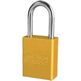 American Lock® No. A1106YLW Solid Aluminum Rectangular Padlock - Yellow - Pkg Qty 24 A1106YLW