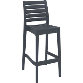 Siesta Ares Resin Outdoor Barstool Dark Gray - Pkg Qty 2 ISP101-DGR