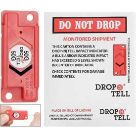 Drop N Tell® Resettable Impact Indictors For Electronic Equipment 25G Range Red - Pkg Qty 25 DTR25G