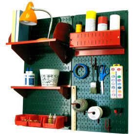 Wall Control Pegboard Hobby Craft Organizer Storage Kit Green/Red 32