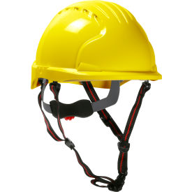 Evo 6151 Ascend Short Brim Safety Helmet HDPE Shell 6-Pt Suspension Wheel Ratchet Adj. Yellow 280-EV6151S-CH-20