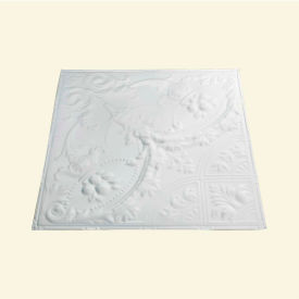 Great Lakes Tin Saginaw 2' X 2' Nail-up Tin Ceiling Tile in Matte White - T53-01 T53-01