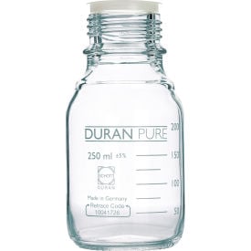 Duran® PURE Bottle Only Clear Borosilicate Glass GL45 250ML Case of 10 818013608