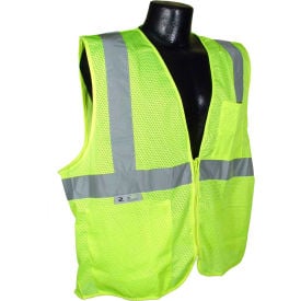 Radians® SV2Z Economy Class 2 Mesh Safety Vest W/ Zipper Hi-Vis Green S - Pkg Qty 12 SV2ZGMS