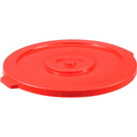 GoVets™ Plastic Trash Can Lid - 44 Gallon Red 463RD240