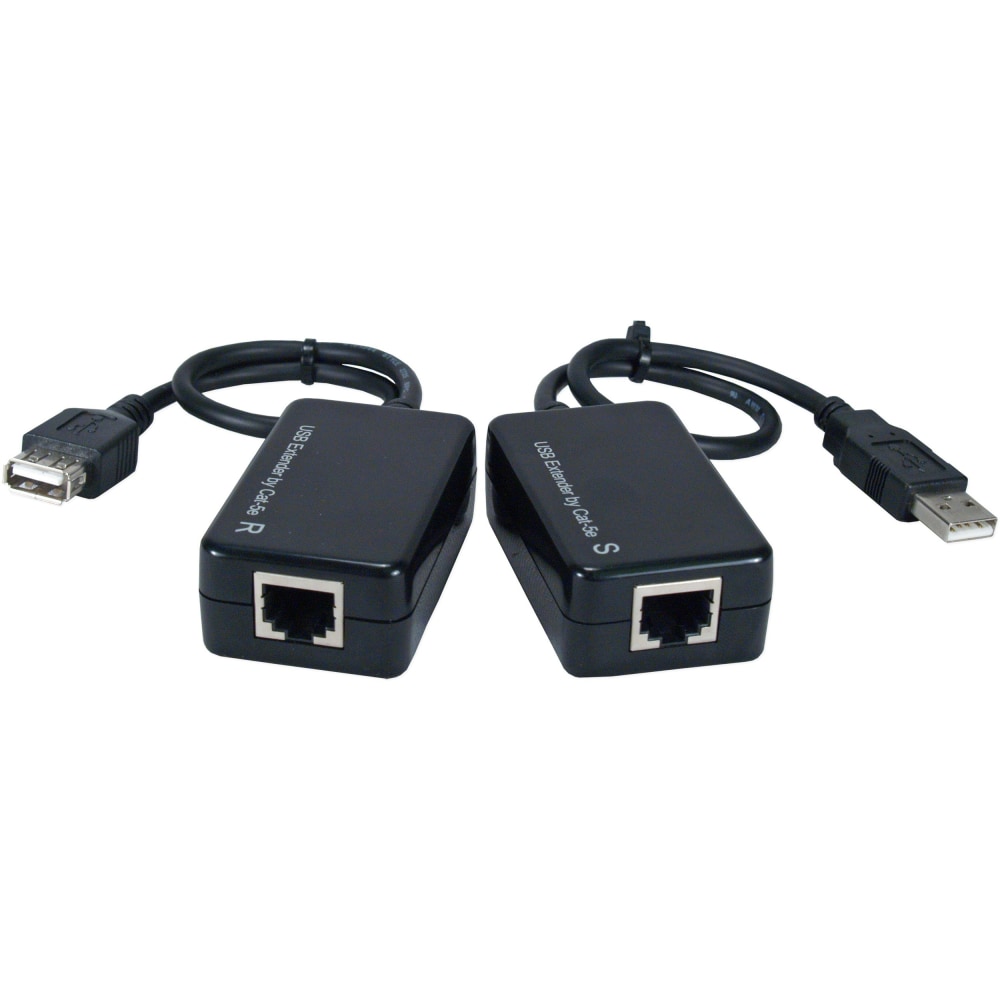 QVS USB CAT5/6 Active Repeater for Up to 165ft - 1 x Network (RJ-45) - 1 x USB - 165 ft Extended Range (Min Order Qty 2) MPN:USB-C5