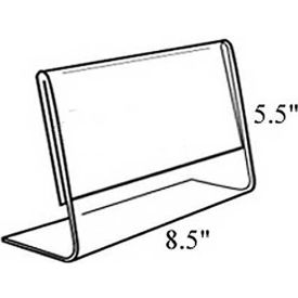 Approved 112704 Horizontal Slanted L-Shaped Acrylic Sign Holder 8.5