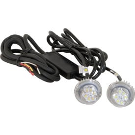 Clear LED Hidden Strobes w/ 2 In-Line Flashers - 15' Cable - 8891215 8891215