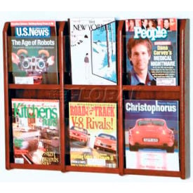 Wooden Mallet Divulge™ 6 Magazine Wall Display Mahogany MM-6MH