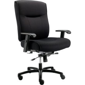 Interion® Center Tilt Big & Tall Chair With High Back & Adjustable Arms Fabric Black 489695