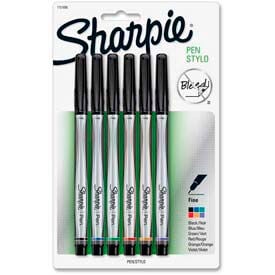 Sharpie® Marker Pen Fine Bleed-Resistant Assorted Ink 6/Pack 1976527