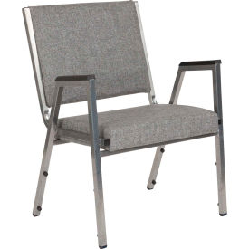 Flash Furniture Antimicrobial Bariatric Reception Chair with Arms - Fabric - Gray - Hercules Series DG-60443-670-1-GY-GGXU-