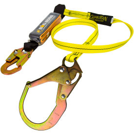 Guardian Big Boss Extended Free Fall Lanyard 6' Single Leg With Steel Rebar Hook Shock Pack Nylon 21301