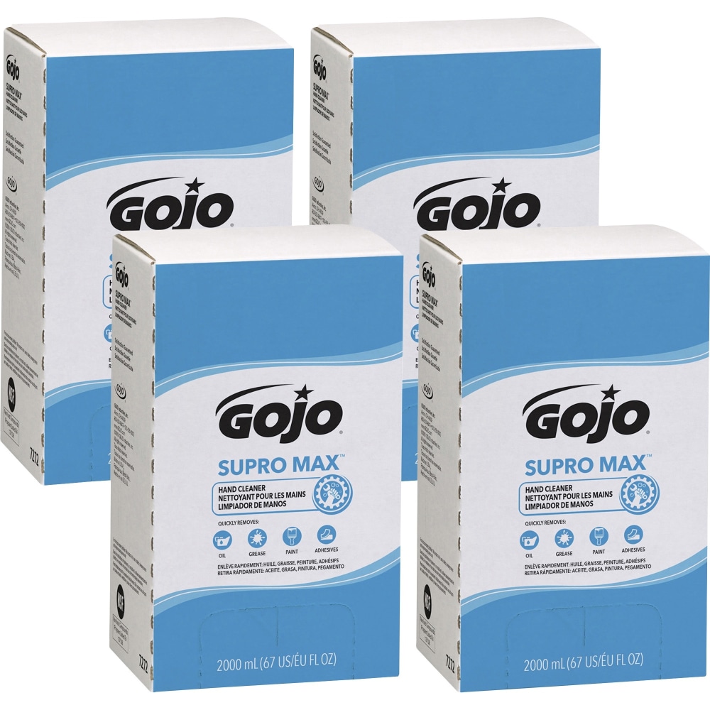 Gojo Supromax Lotion Hand Cleaner - 67.6 fl oz (2 L) - Adhesive Remover, Soil Remover - Hand - Tan - 4 / Carton MPN:GOJ727204