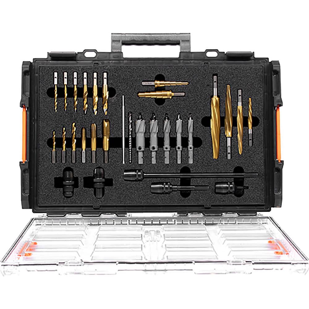 Hole Saw Kits, Minimum Saw Diameter (Decimal Inch): 9/16 , Maximum Saw Diameter (Decimal Inch): 1 , Number of Hole Saws: 5 , Cutting Edge Style: Varied  MPN:STC-EMID-INIK