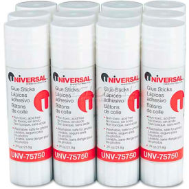 Universal Permanent Glue Stick .74 oz Stick Clear 12/Pack UNV75750***